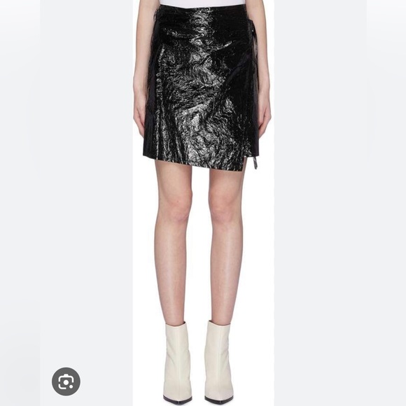 Black Helmut Lang PVC Wrap Mini Skirt - Picture 5 of 6